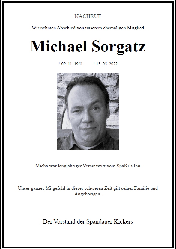 Nachruf Michael Sorgatz